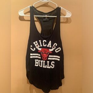 NBA Chicago Bulls Size S Racerback Black Mesh Back Tank Top